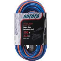 All-Weather TPE-Rubber Extension Cord with Light Indicator, SJEOW, 14/3 AWG, 13 A, 3 Outlet(s), 100' XH237 | Aurora Tools