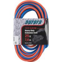 All-Weather TPE-Rubber Extension Cord with Light Indicator, SJEOW, 12/3 AWG, 15 A, 3 Outlet(s), 25' XH238 | Aurora Tools