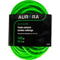 XJ572 Industrial Extension Cord, All-Weather, SJTW, 10/3 AWG, 15 A, 100'