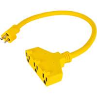 XJ627 Adaptateur de rallonge d'alimentation, Ext&eacute;rieur, STOW, AWG 12/3, 15 A, 3 prise(s), 2'