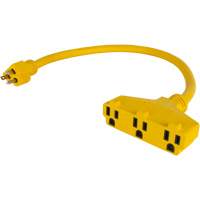 XJ627 Adaptateur de rallonge d'alimentation, Ext&eacute;rieur, STOW, AWG 12/3, 15 A, 3 prise(s), 2'