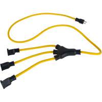 XJ628 Adaptateur d'alimentation de style W, Ext&eacute;rieur, STOW, AWG 12/3, 15 A, 3 prise(s), 2'