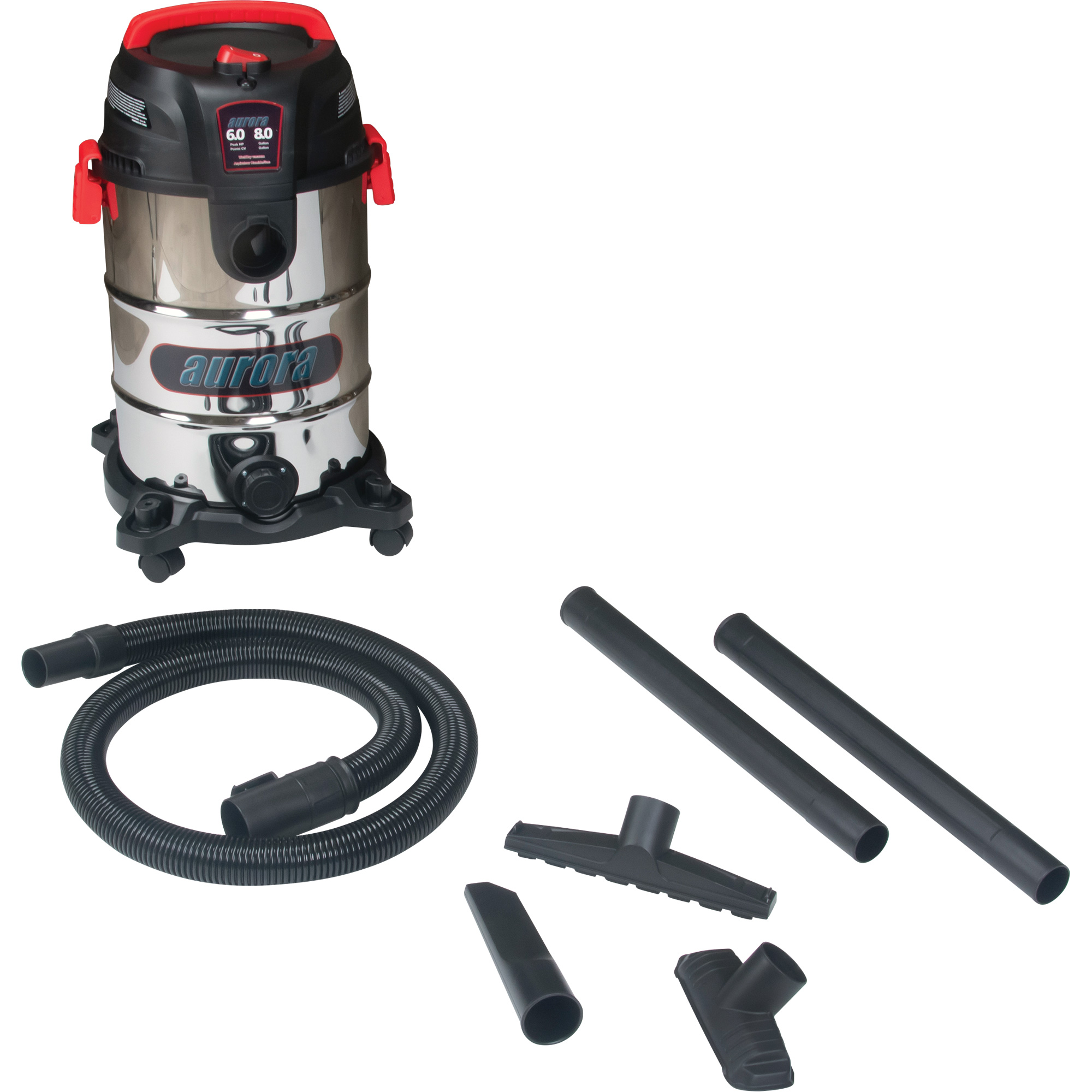 Aurora Tools Vacuum, WetDry, 6 HP, 8 US gal. Aurora Tools