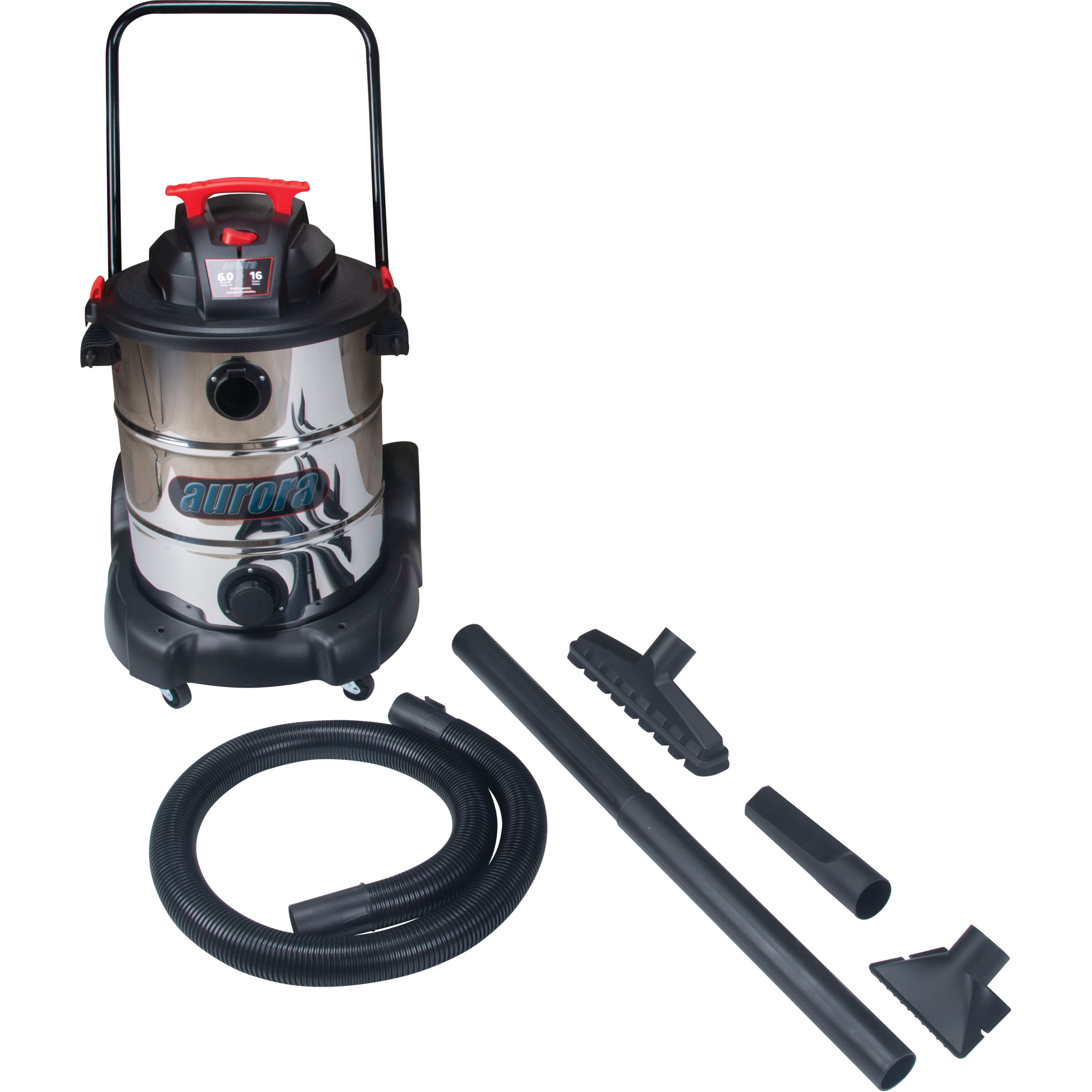 Aurora Tools Vacuum, WetDry, 6 HP, 16 US gal. Aurora Tools