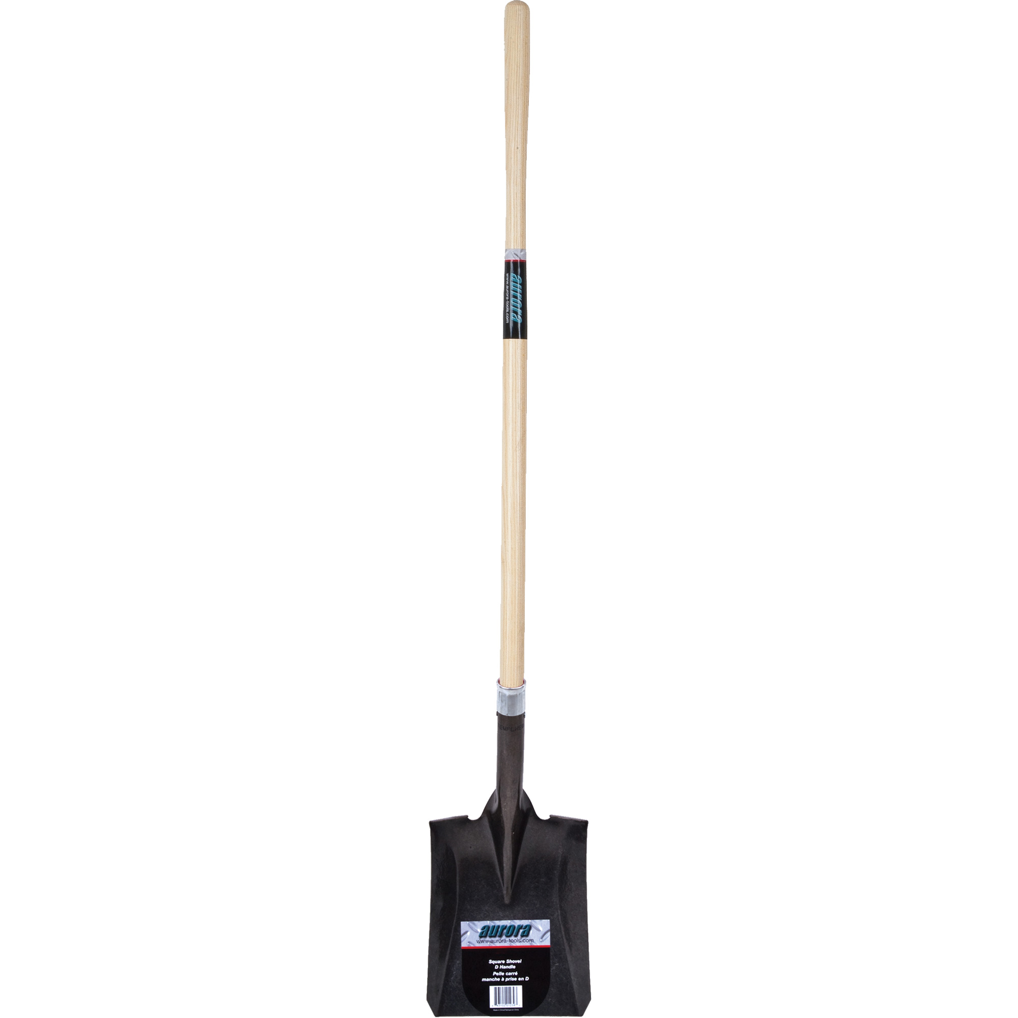 Aurora Tools HeavyDuty Square Shovel, Hardwood, Carbon Steel Blade