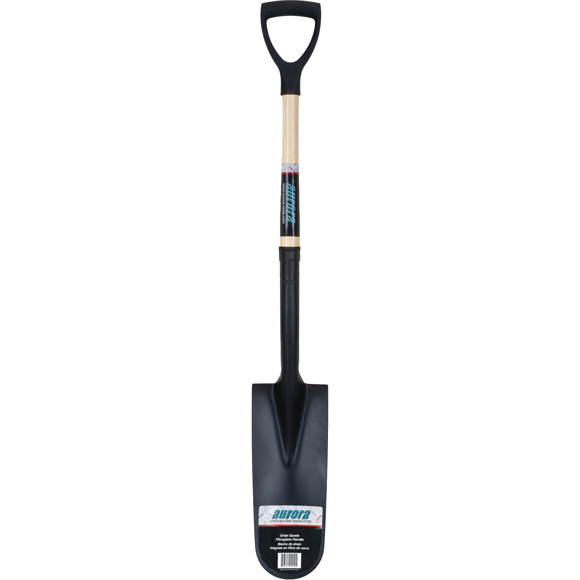 Aurora Tools Drain Spade Shovel, Tempered Steel, 14" x 6" Blade, 30" L