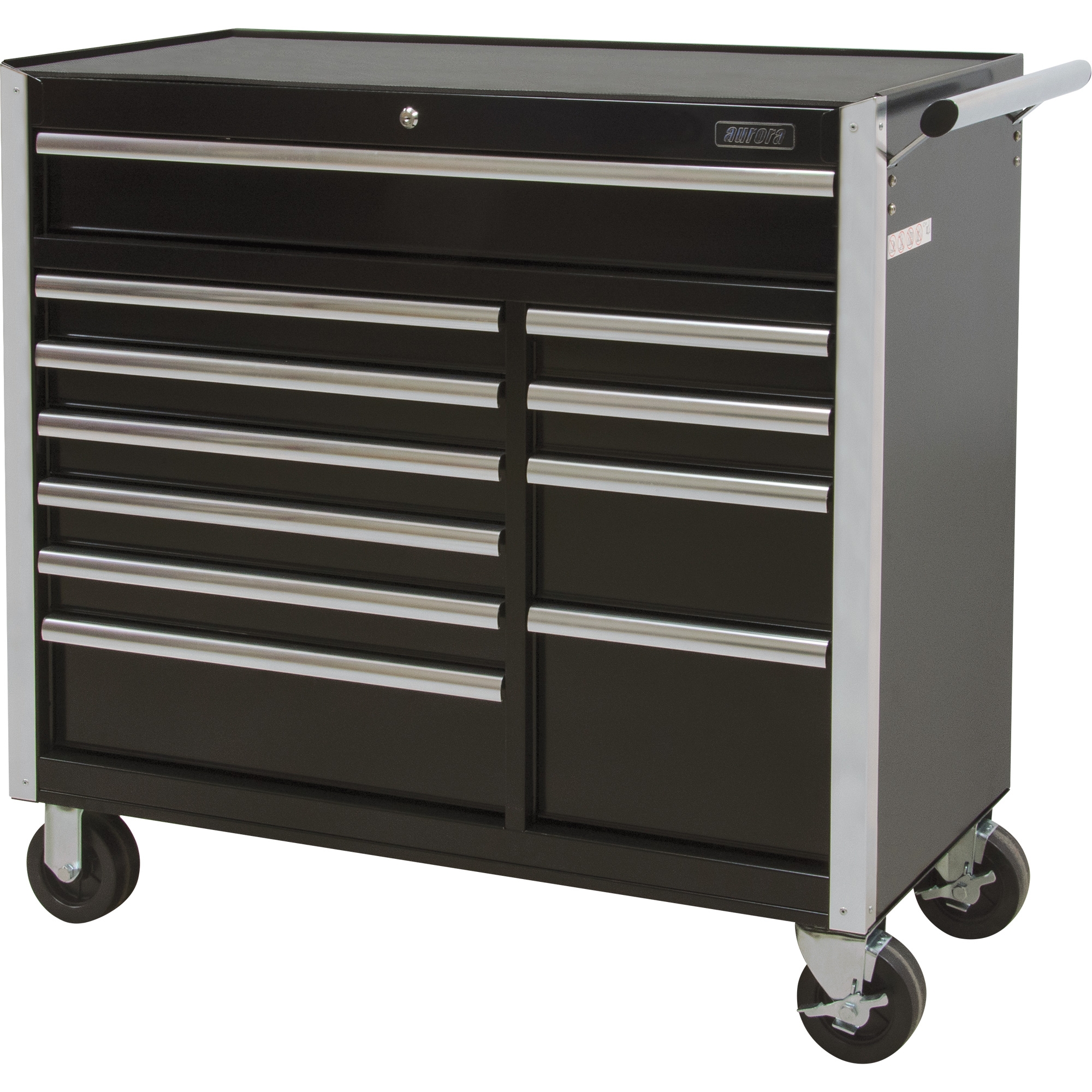Aurora Tools Industrial Tool Cart, 11 Drawers, 41" W x 183/4" D x 391