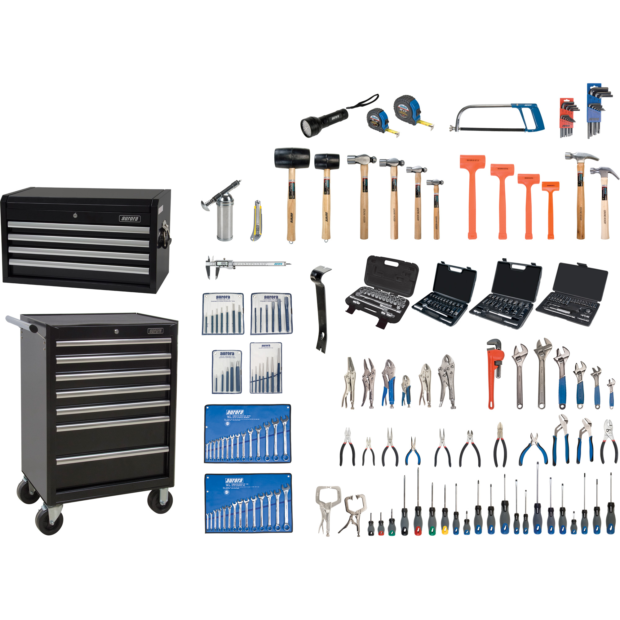 Aurora Tools 238Piece Master Tool Set with Steel Chest and Cart
